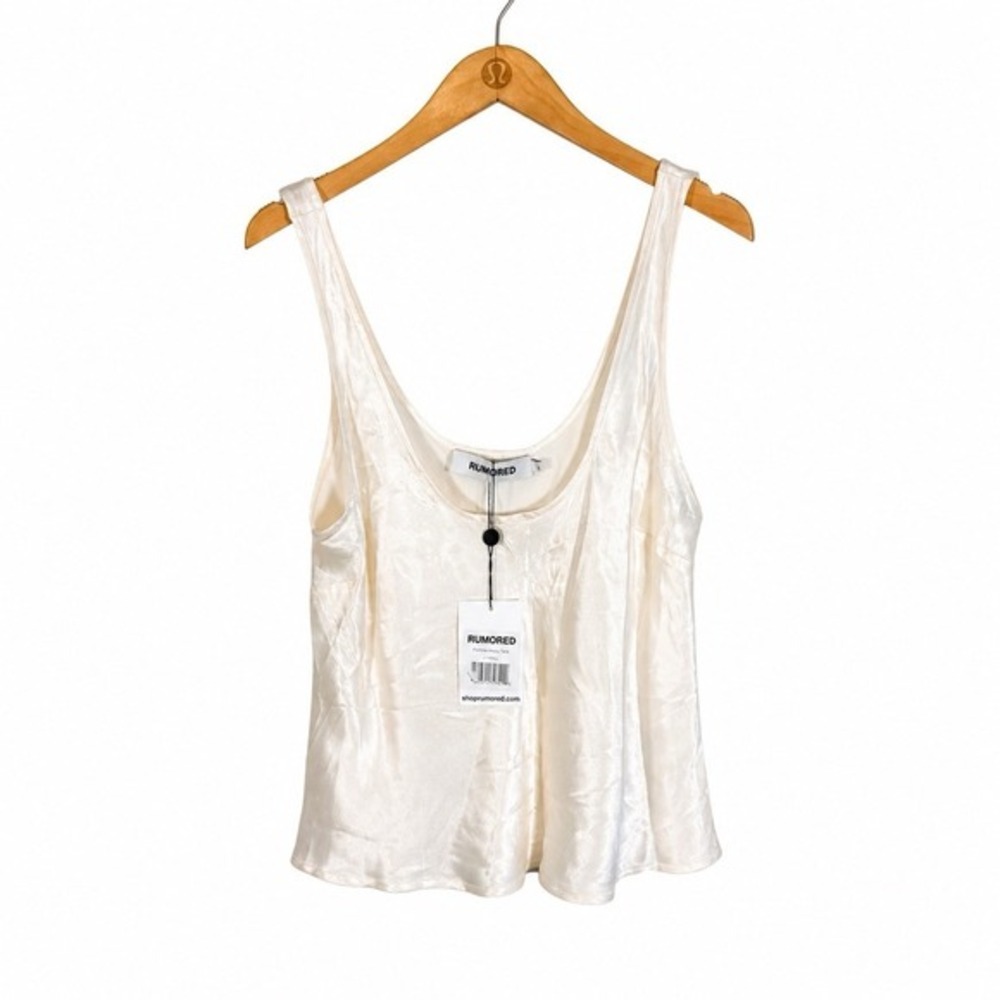 NWT Rumored Farmers Market Tank Size L Ivory Casual Cropped Boho Flowy‎ Beach